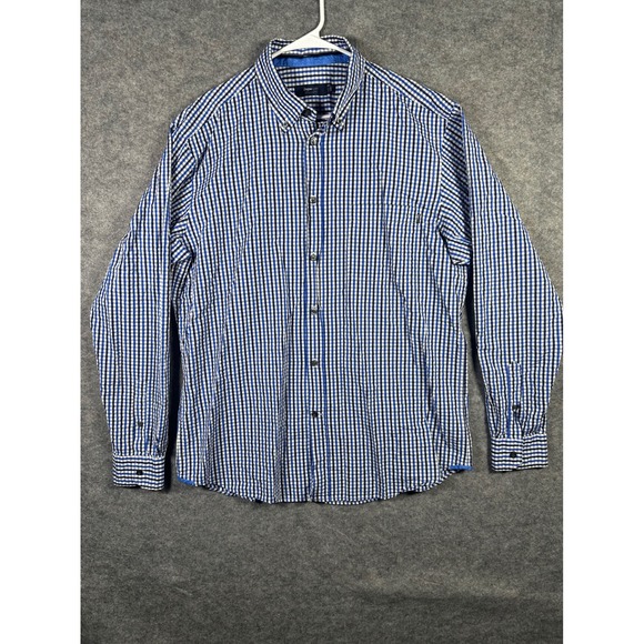 Zegna Sport Other - Zegna Sport Blue Gingham Checkered Button Down Long Sleeve Shirt XXL